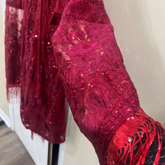 Organza and Raw Silk Embroidery Gulab Dress - Picture 2 of 11